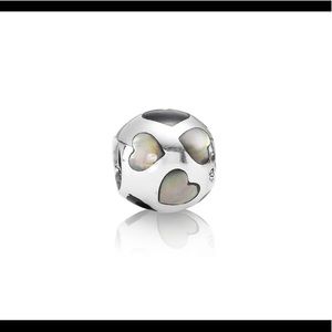 Pandora Love You Black Enamel Heart Silver charm